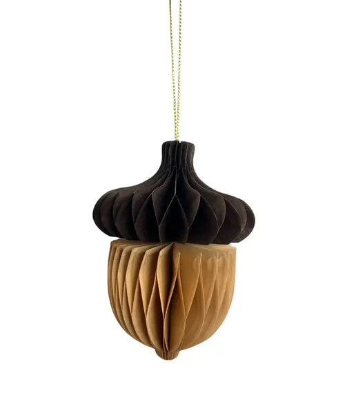 Brown acorn honeycomb ornament