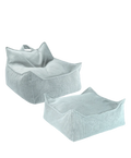 kinderstoel met poef set pepermunt blauw