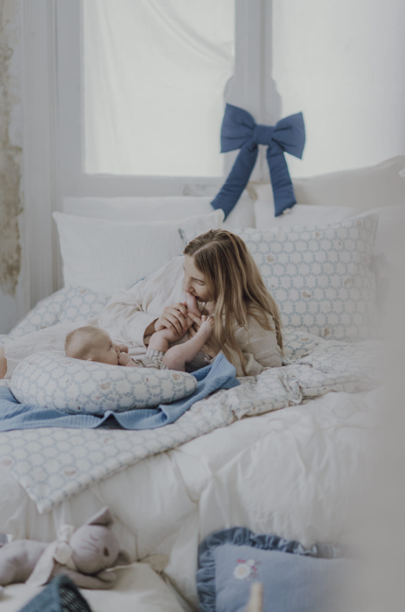 Floral print nursing pillow