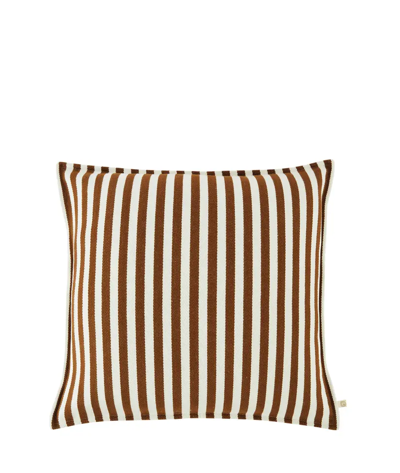 Havana Stripes Moka Cotton Cushion with Filling