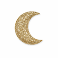 Glitter moon-shaped wall decoration