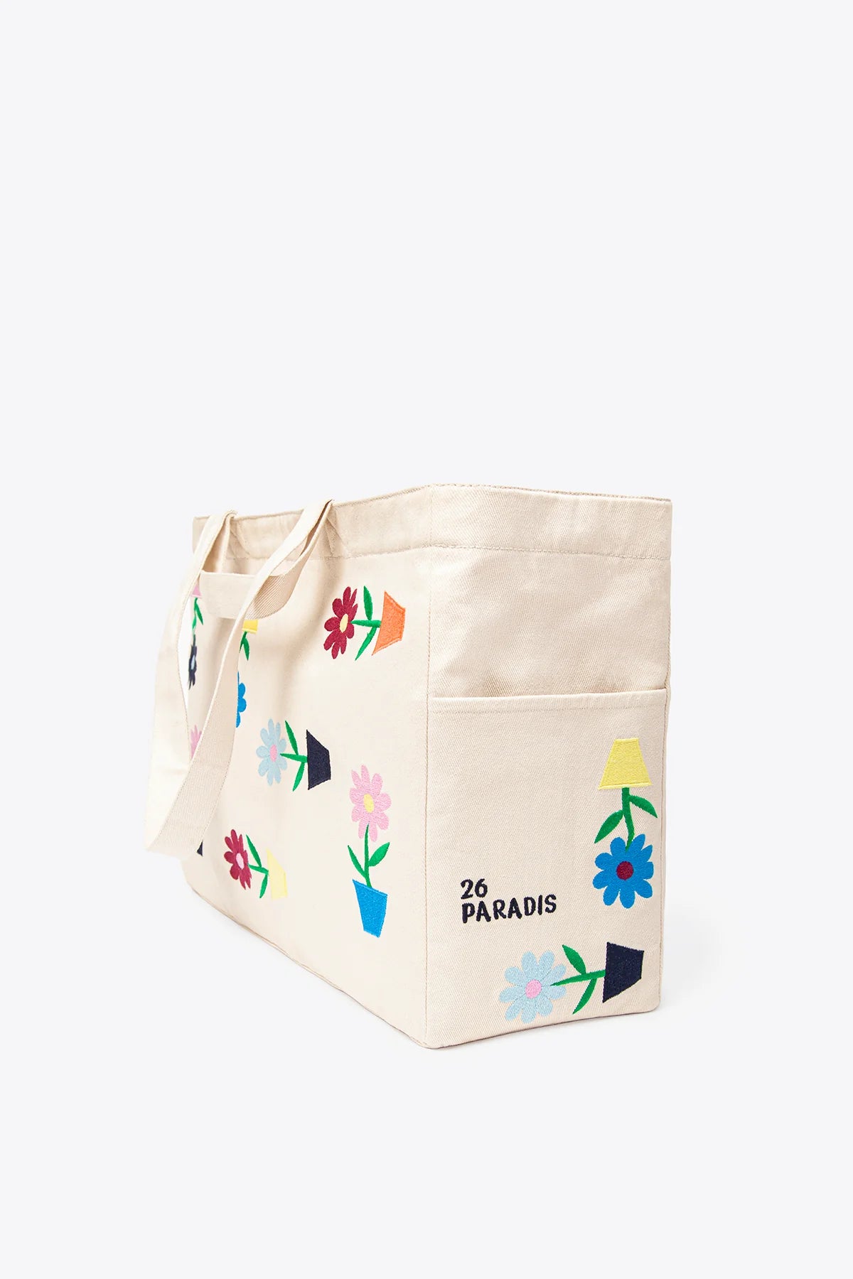 Embroidered Denim Changing Bag – Floral