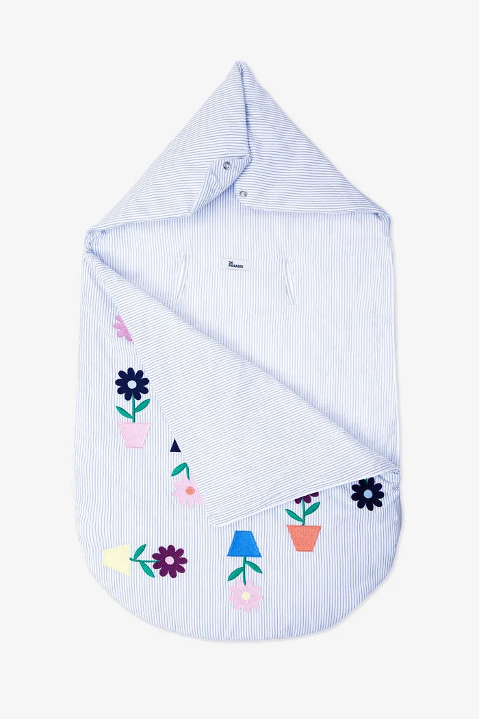 Embroidered Flowers Newborn Footmuff