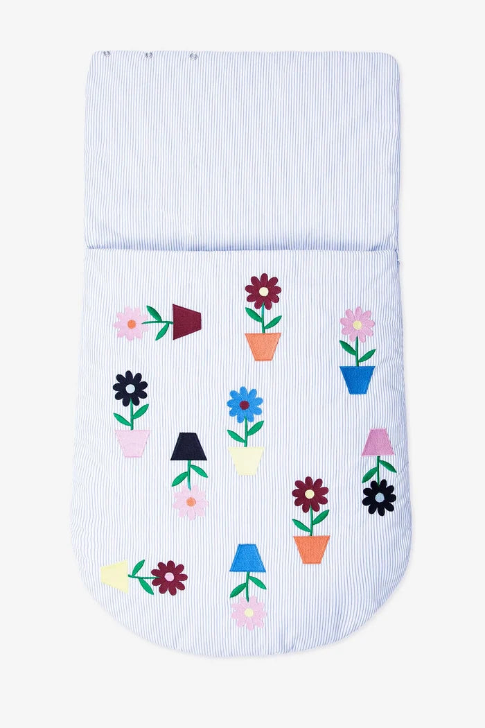 Embroidered Flowers Newborn Footmuff