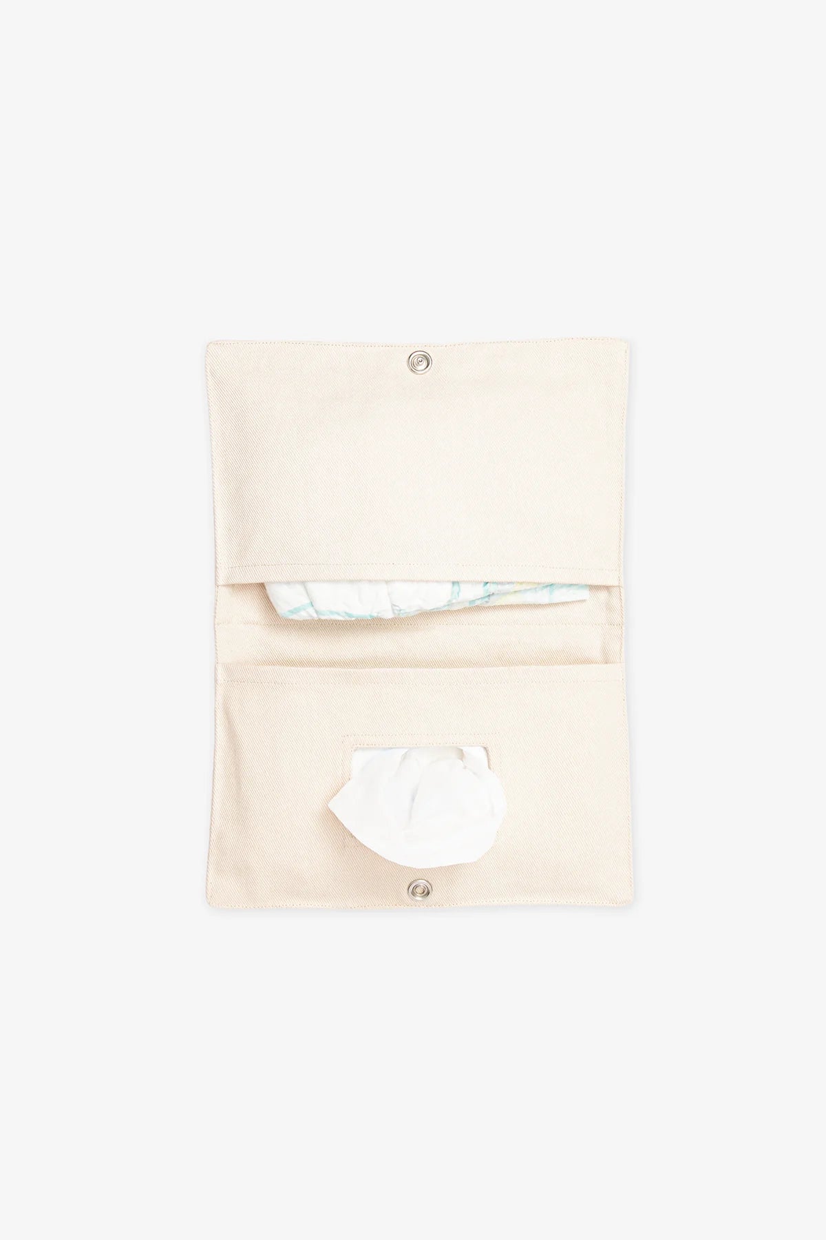 Embroidered Denim Nappy & Wipes Pouch – Floral