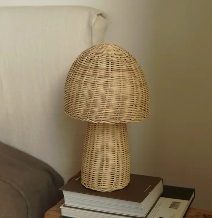 Rattan mushroom table lamp by sisi