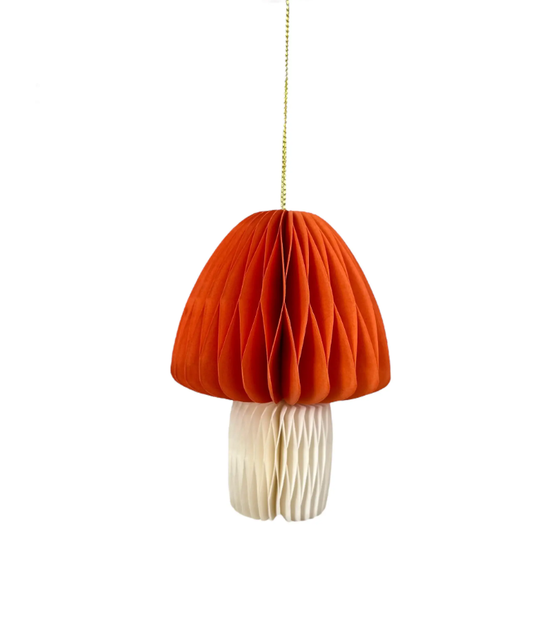 Orange mushroom honeycomb hanger