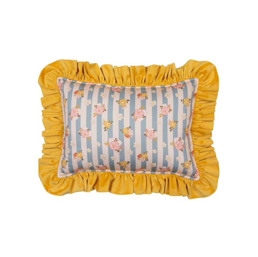 Striped and floral print pillow