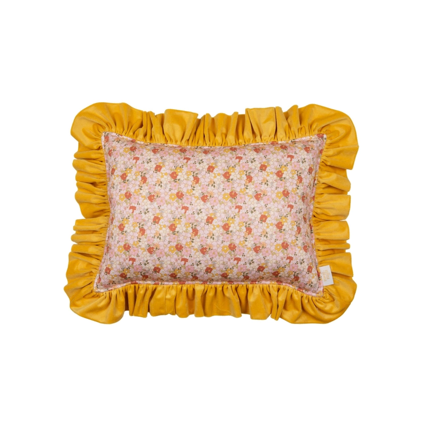 Striped and floral print pillow