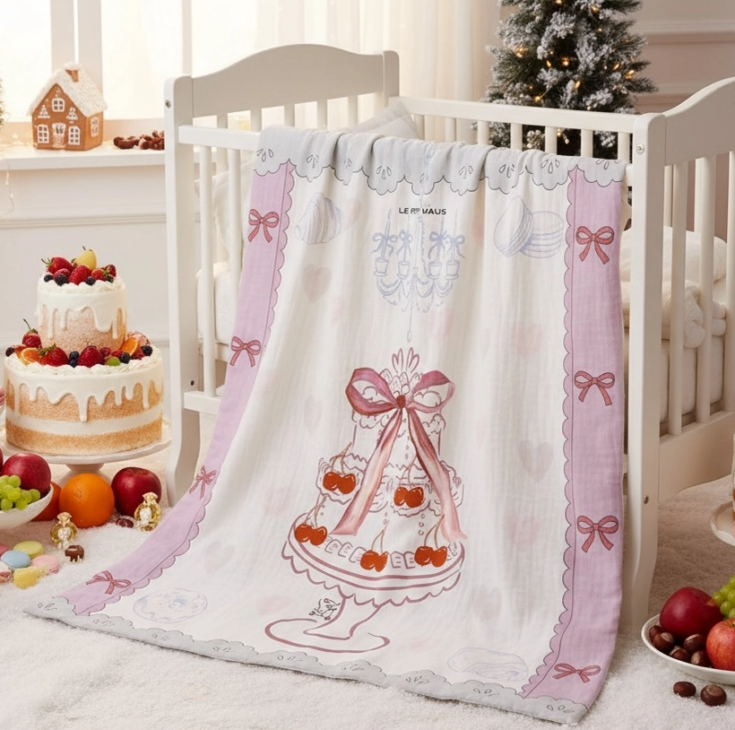 Soft bamboo and cotton blend swaddle
