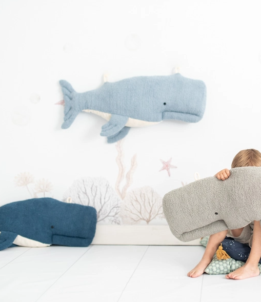 Plush beluga wall hanging