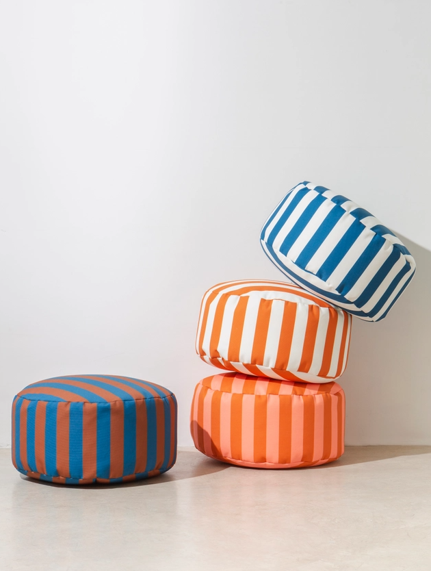 Striped waterproof pouf