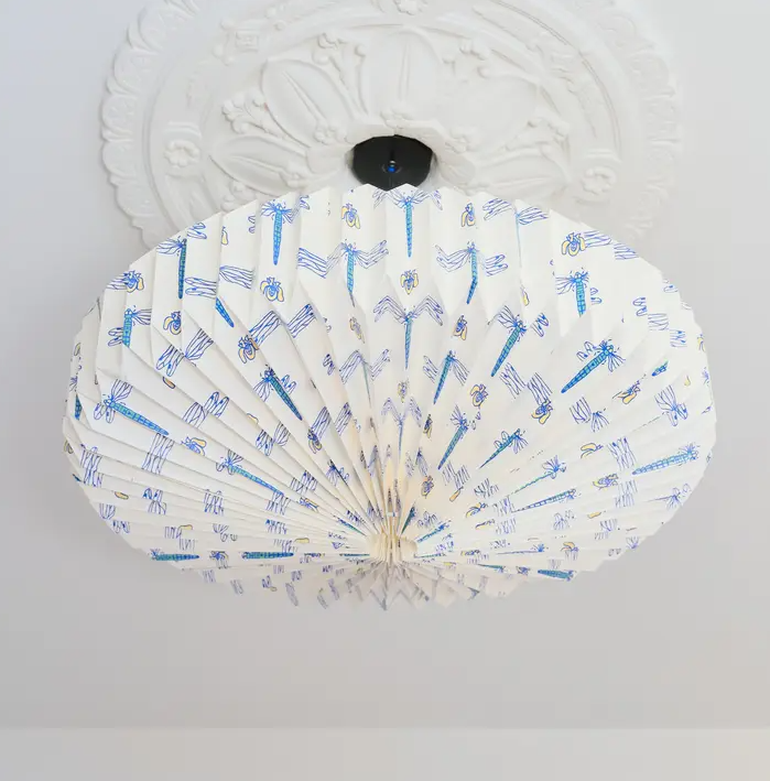 Origami paper lightshade saucer