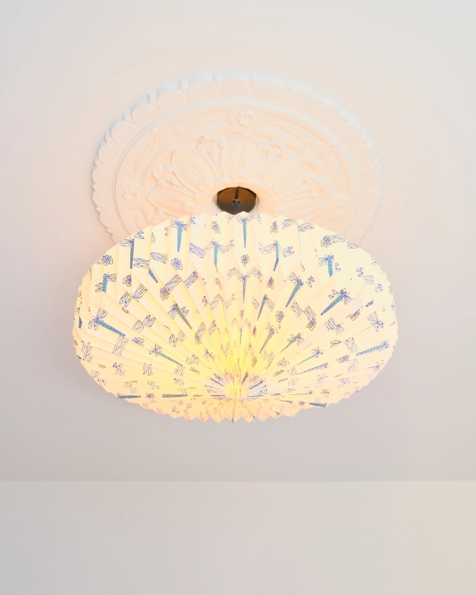 Origami paper lightshade saucer