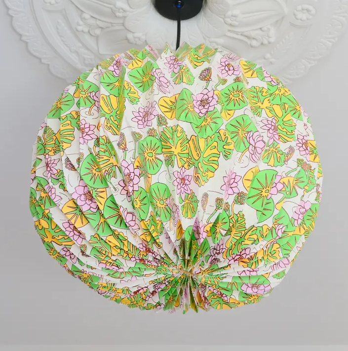 Origami paper lightshade globe 'water lilies'