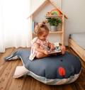 Whale-shaped floor cushion