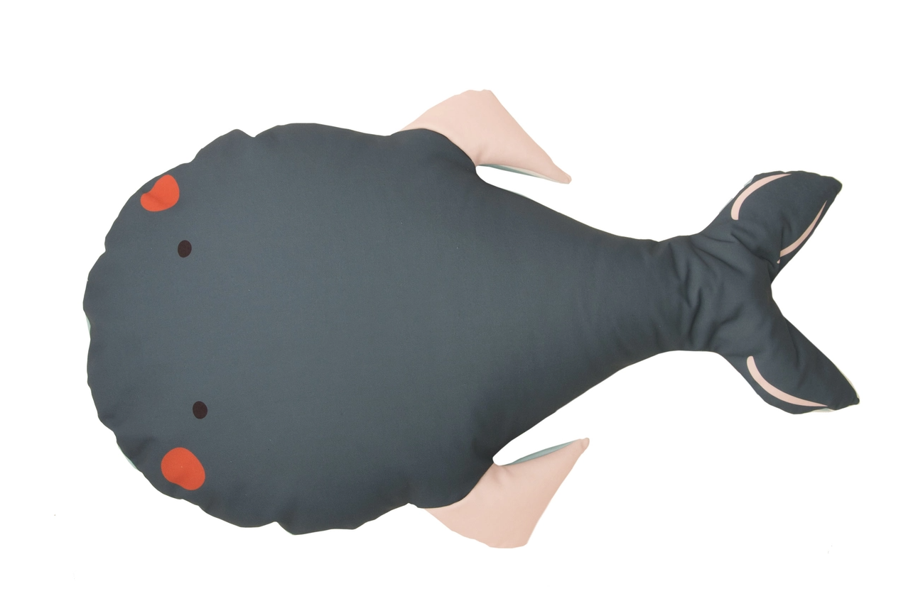 Whale-shaped floor cushion