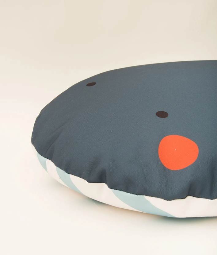 Whale-shaped floor cushion