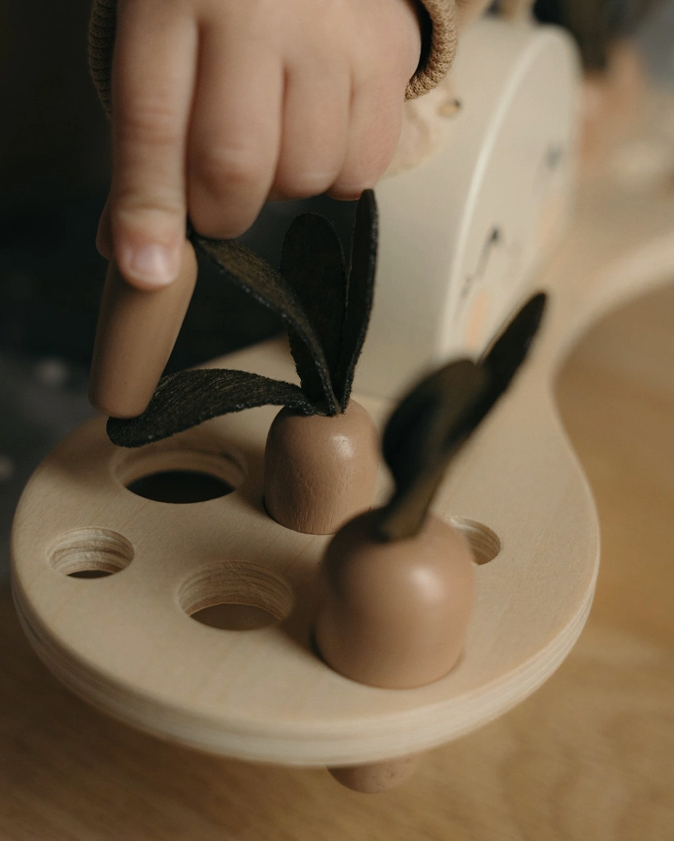 Wooden bunny balancing puzzle