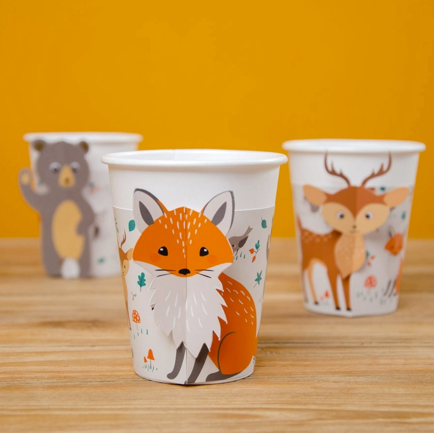 6 bosdieren bekers