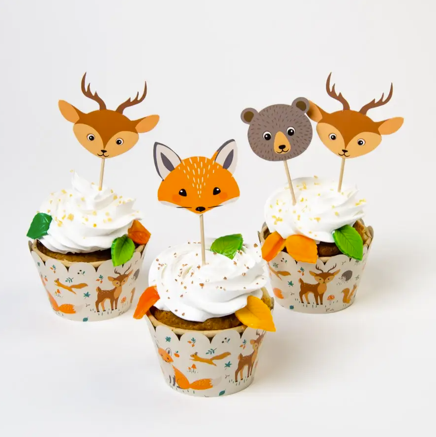 Cupcake set bosdieren