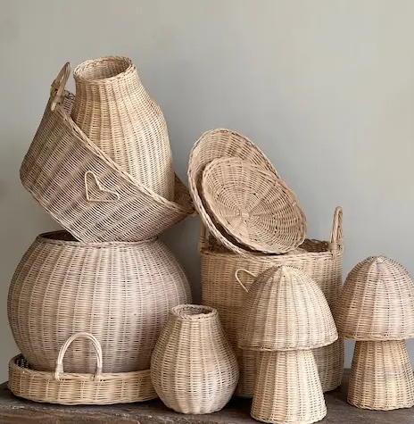 Rattan interior design accessories