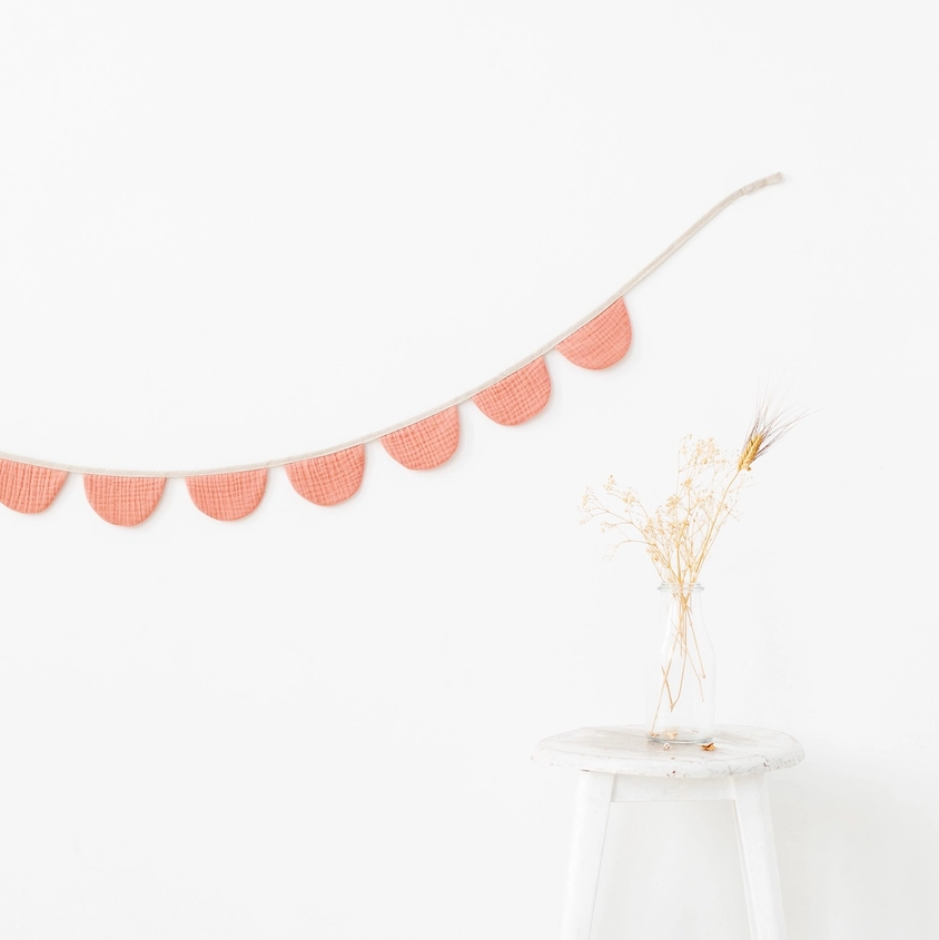 Soft pink cotton banner