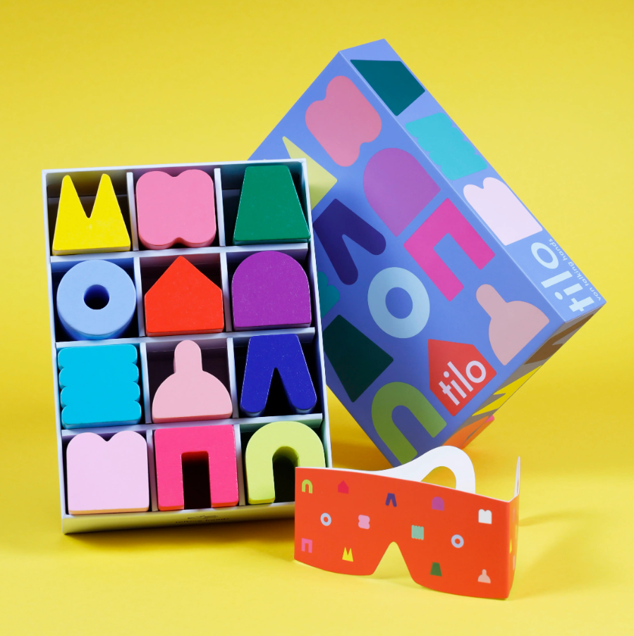 Wooden building blocks game