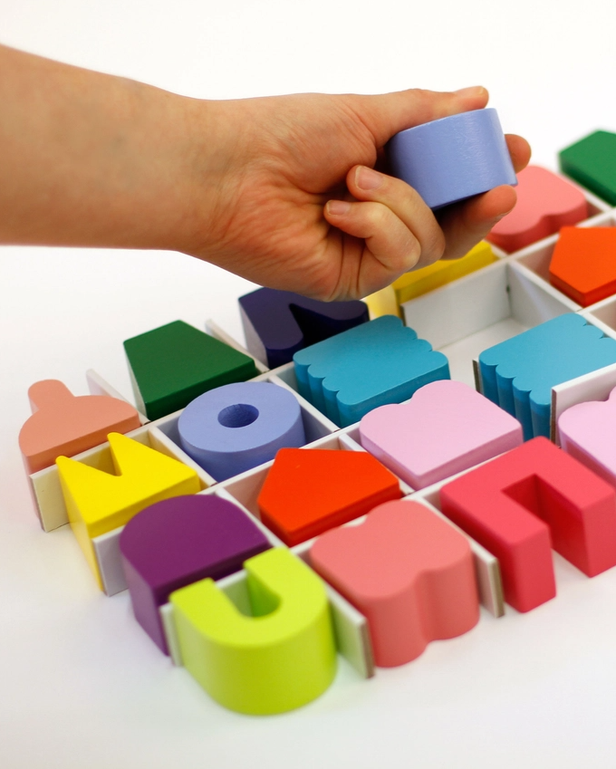 Wooden building blocks game
