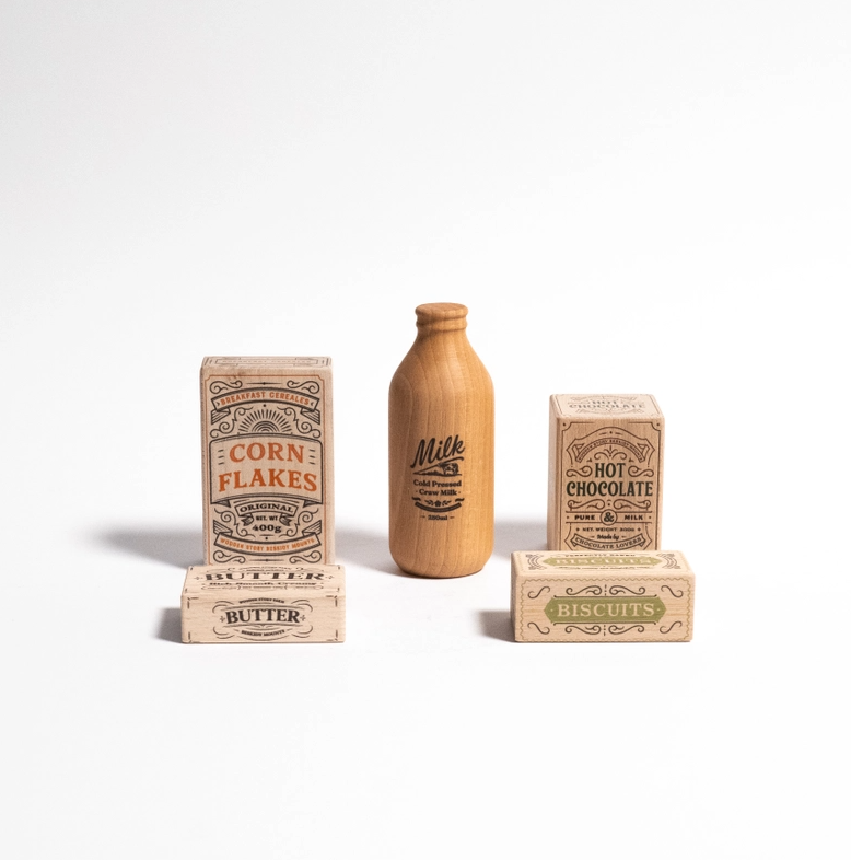 Wooden market play set