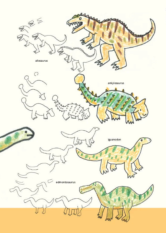 dino leren tekenen voor kinderen