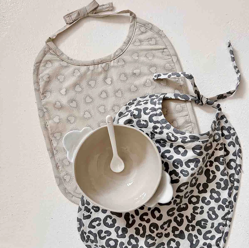 Leopard print baby bib