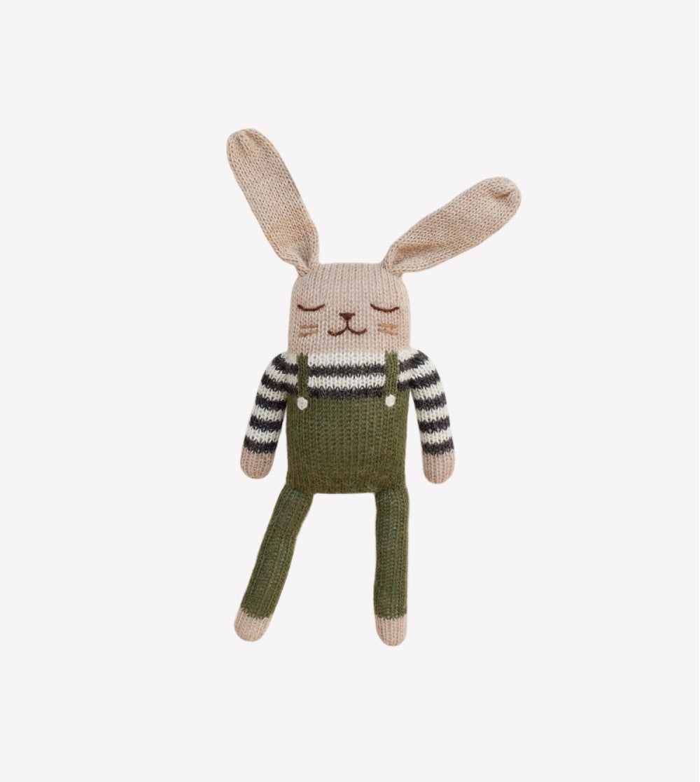 Bunny Knit Toy – Olive Overalls