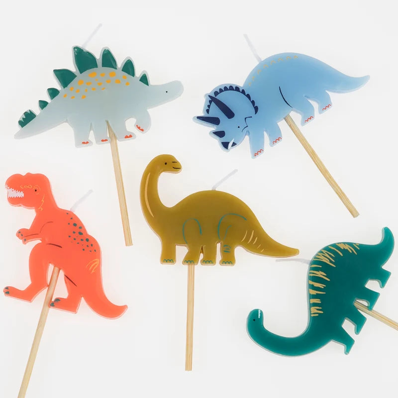 Dinosaur birthday cake candles