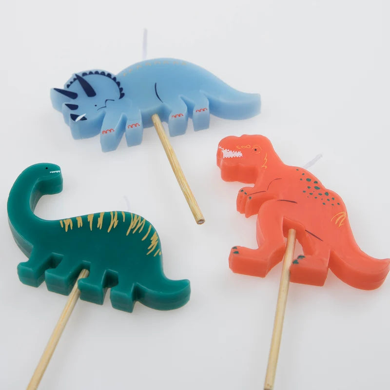 Dinosaur birthday cake candles