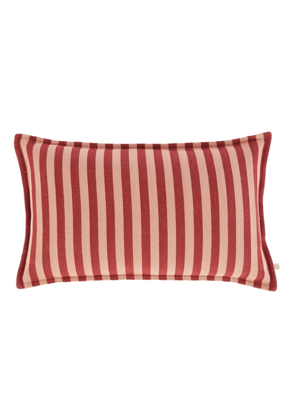 Striped cotton woven cushion