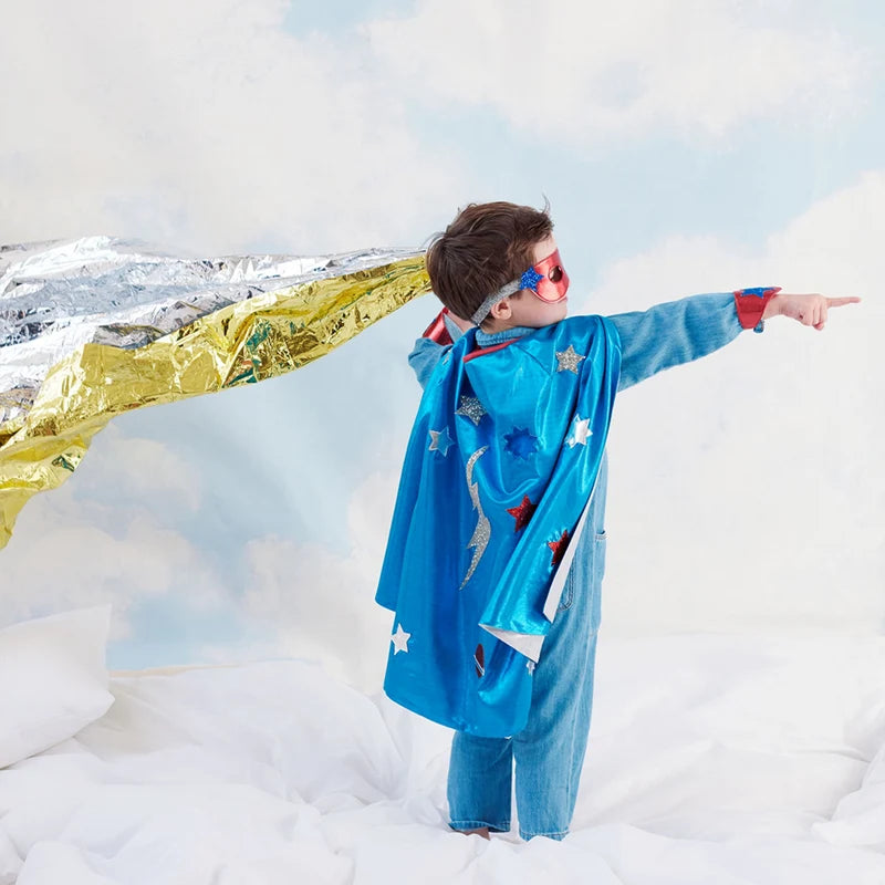 Blue superhero costume