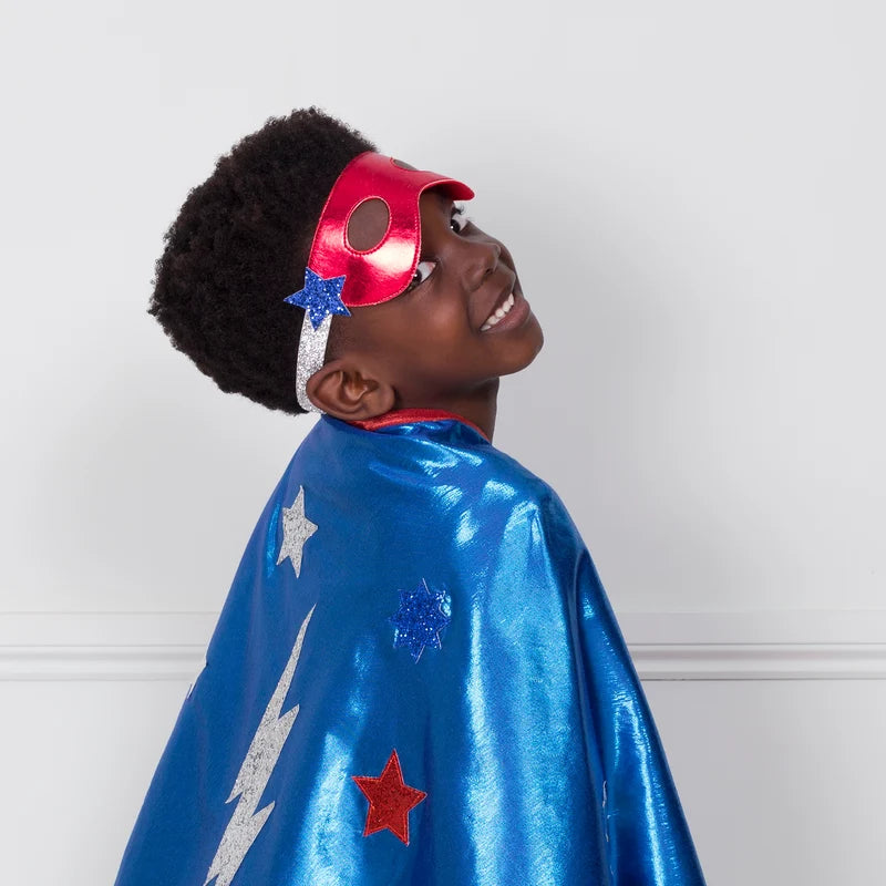 Blue superhero costume
