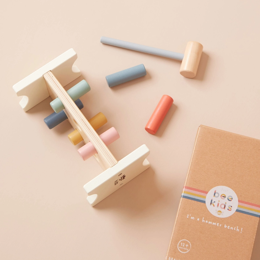 Pastel wooden hammer toy for toddlers by Just Bee Kids