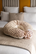 Leopard-print pregnancy and nursing pillow