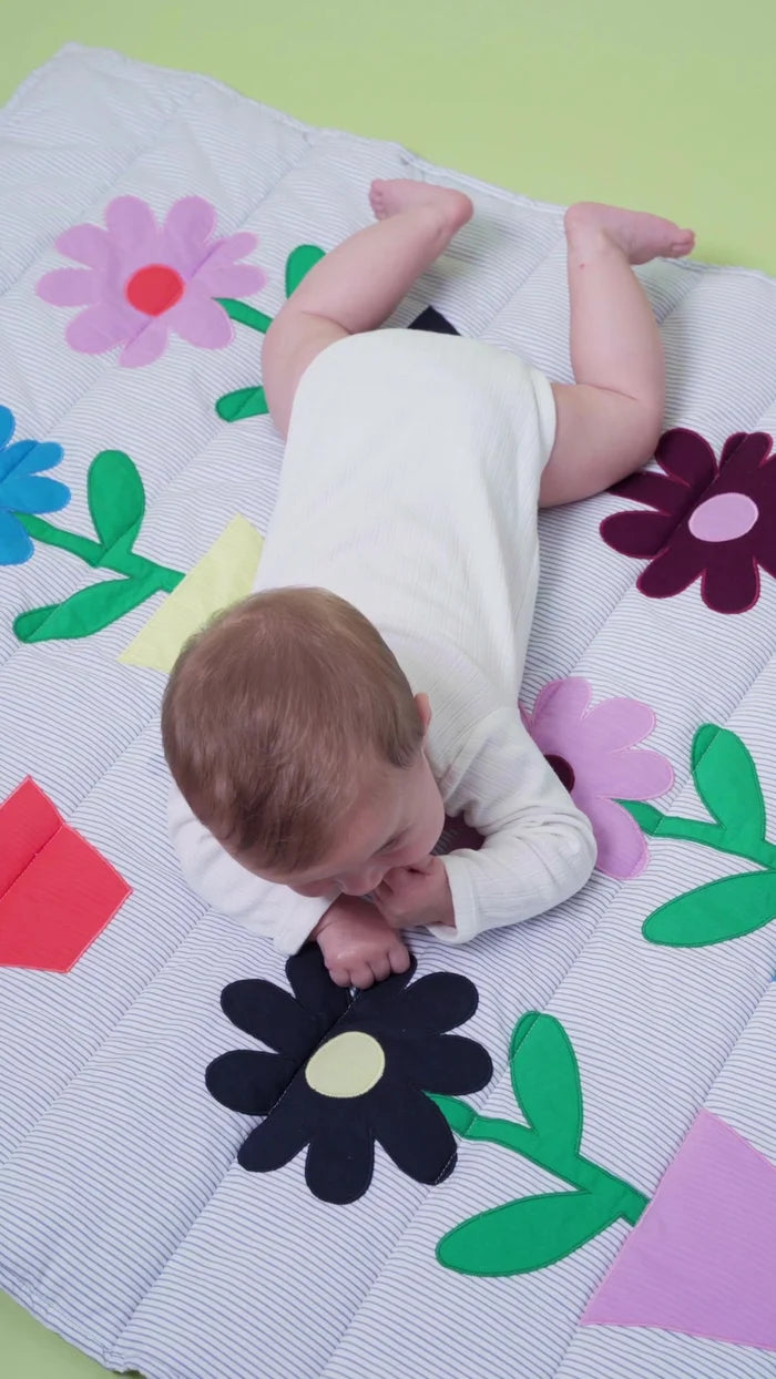 Embroidered Floral Baby Play Mat