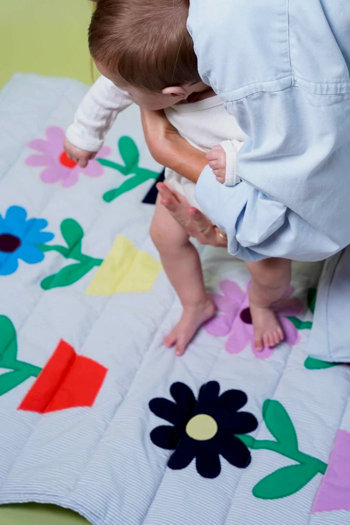 Embroidered Floral Baby Play Mat