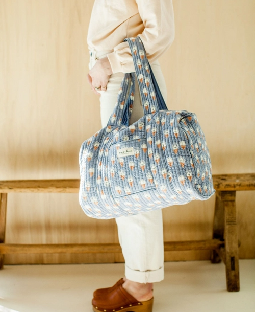 blue print diaper bag